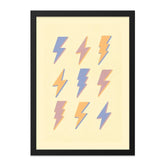 Lightning Bolt Wall Art, Colorful Lightning Prints, Thunderstorm Art Print, Kids Room Decor, Modern Wall Decor, Electric Bolt Wall Decor - Tawshia